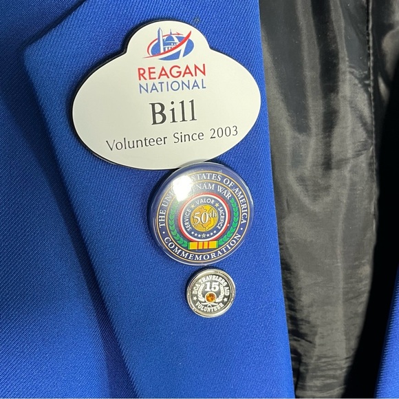 HTF Washington DC Travelers Aid Men’s Blue Blazer Sz Large Metropolitan Airports - Picture 5 of 14